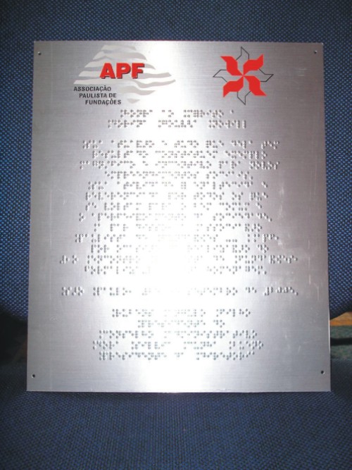 placas sinaliza&ccedil;&atilde;o braille com sinaliza&ccedil;&atilde;o braille